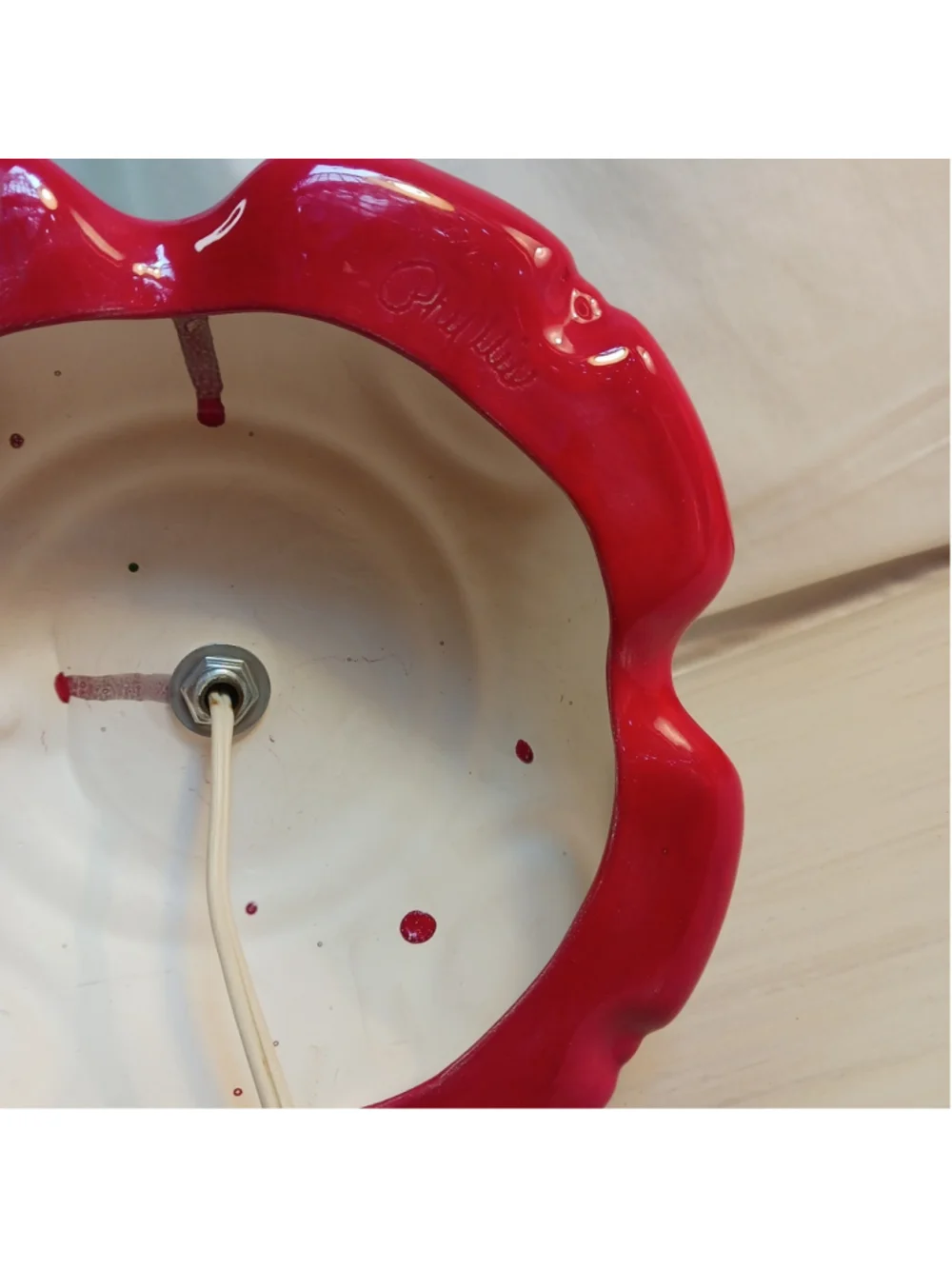 Vintage Atlantic Mold Ceramic Red Christmas Tree Base Only Large 8.75
